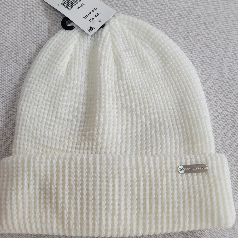 Steve Madden Womans or Men's Ivory White Waffle Beanie, NWT